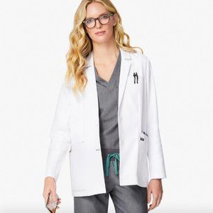 Figs White Women's Bellevue Short Lab Coat